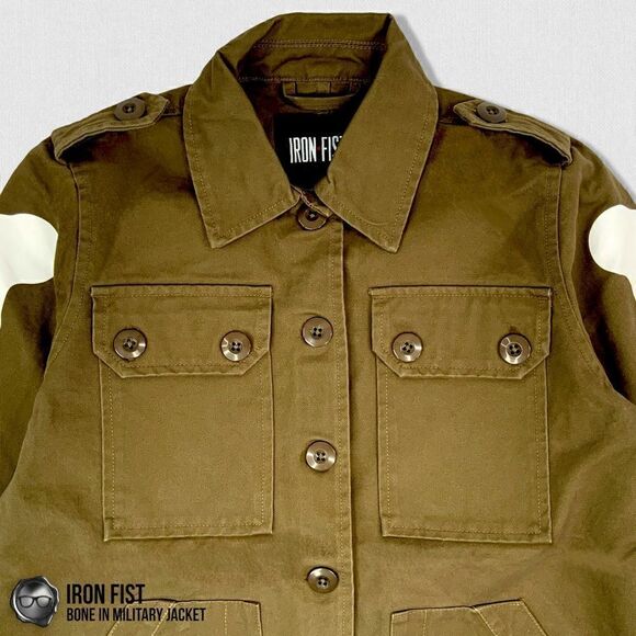 DOLLS KILL IRON FIST BONE IN MILITARY CHORE JACKET OLIVE GREEN WOMEN’S SIZE XS - Picture 4 of 15